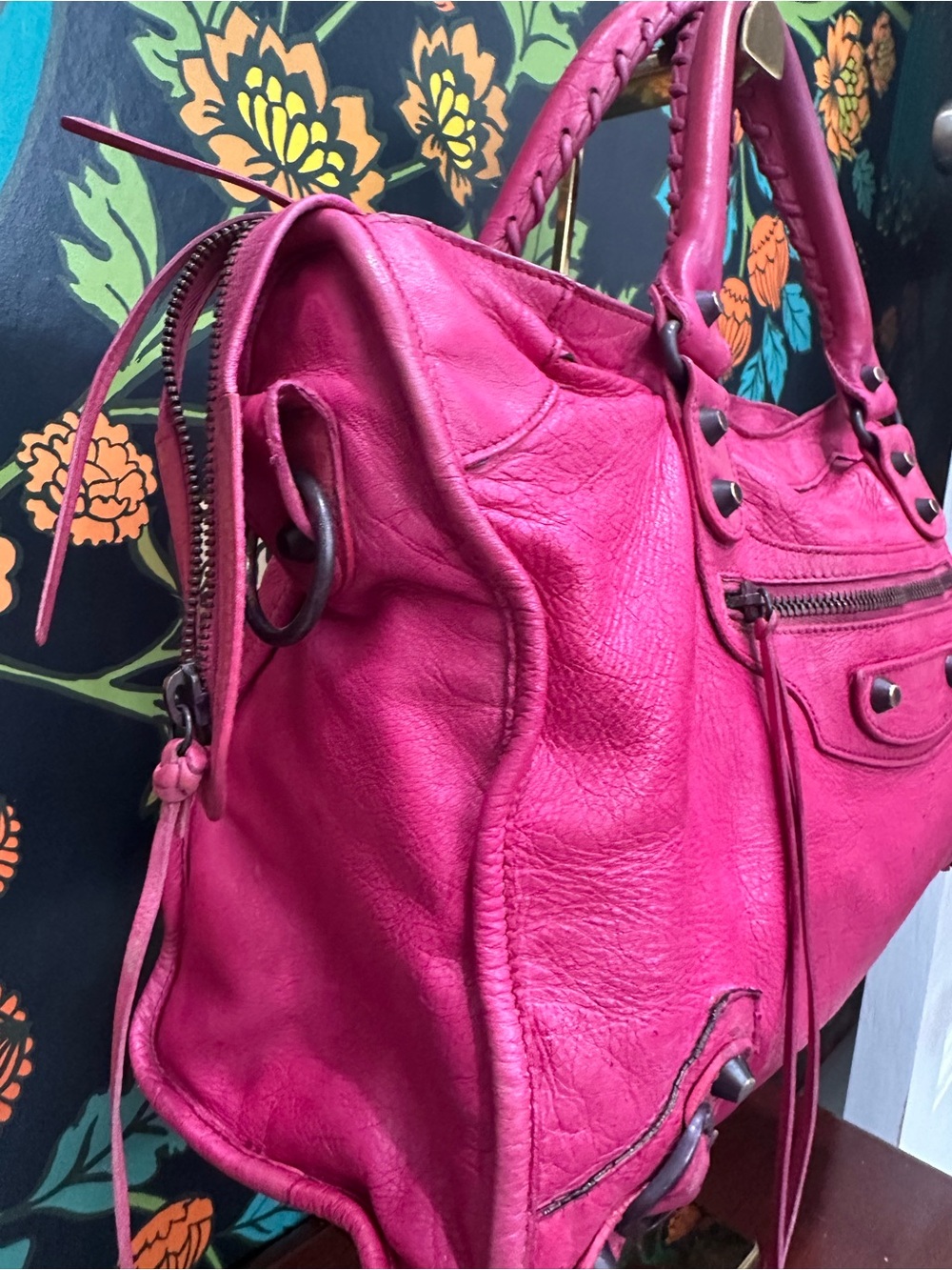 Balenciaga Classic City Motorcycle Bag Pink Arena Lambskin Leather Y2K with COA - Picture 7 of 17